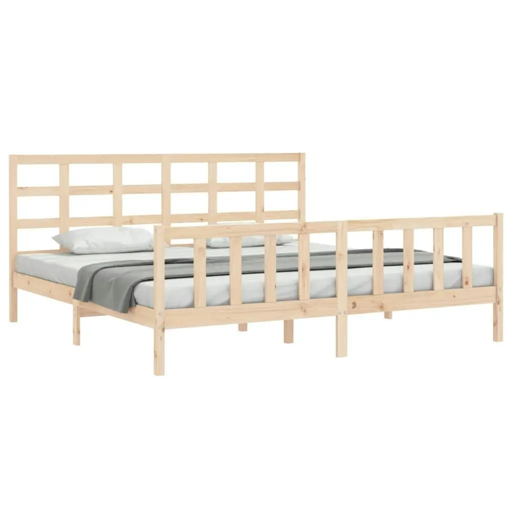 Bed Frame with Headboard 153x203 cm Queen Solid Wood 3192106