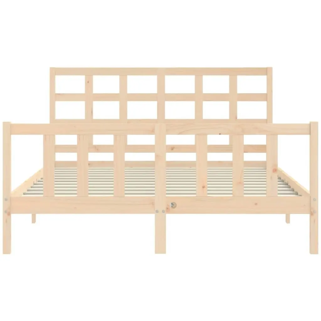 Bed Frame with Headboard 153x203 cm Queen Solid Wood 3192106