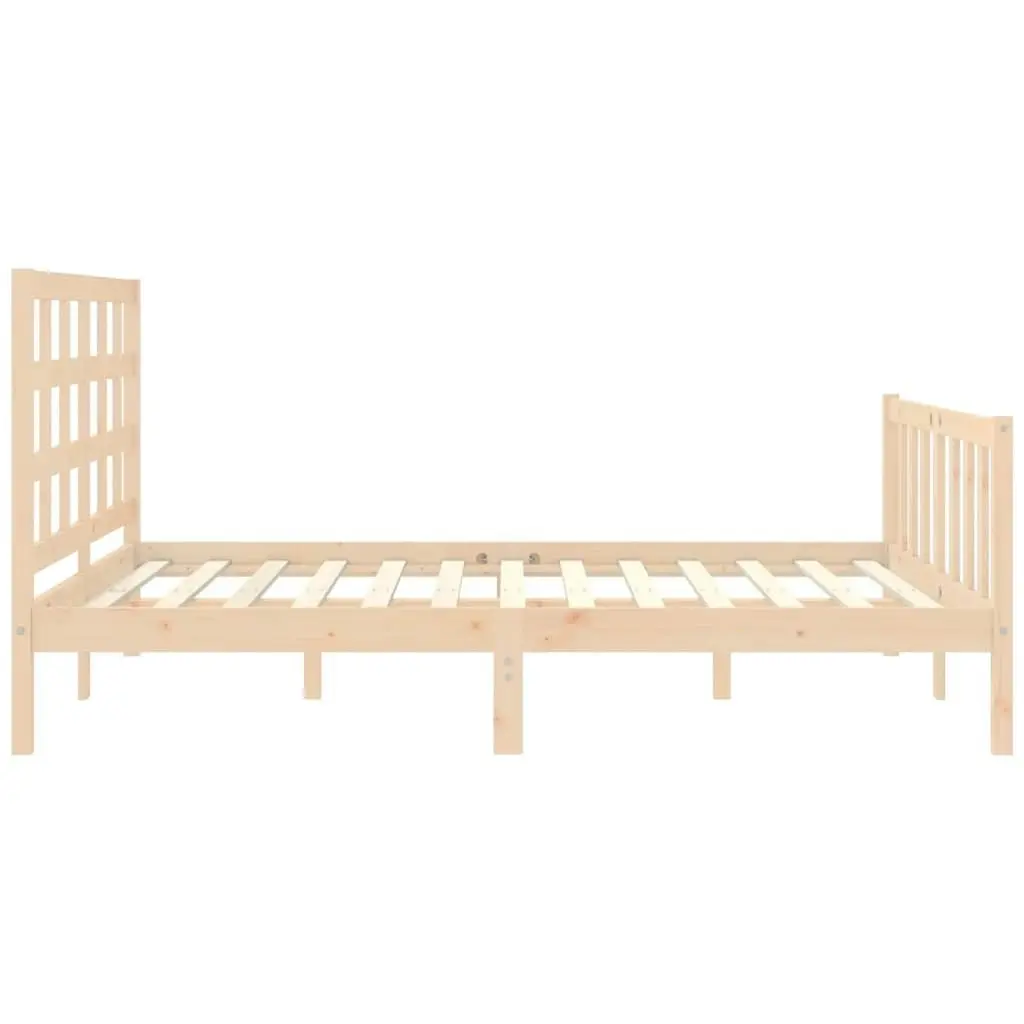 Bed Frame with Headboard 153x203 cm Queen Solid Wood 3192106