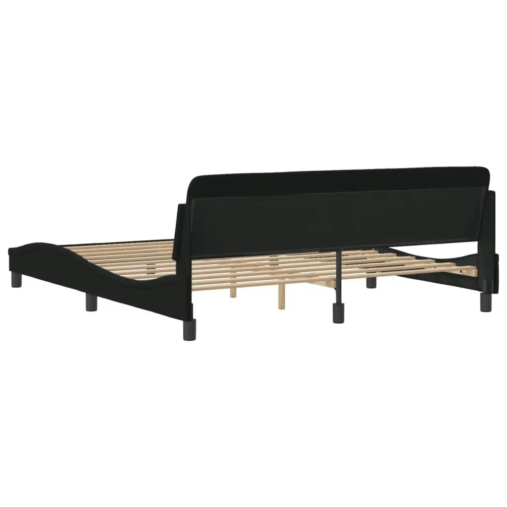 Bed Frame with Headboard Black 183x203 cm King Size Fabric 3207663