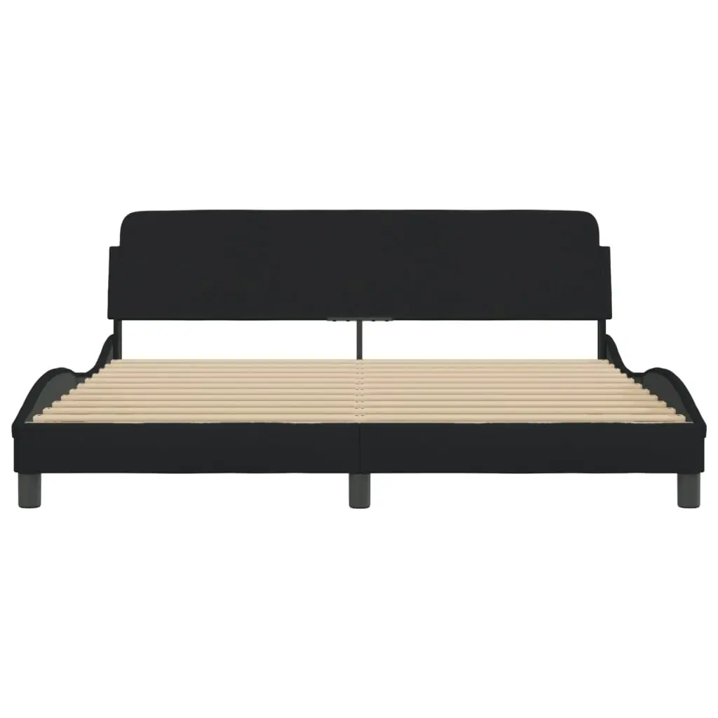 Bed Frame with Headboard Black 183x203 cm King Size Fabric 3207663