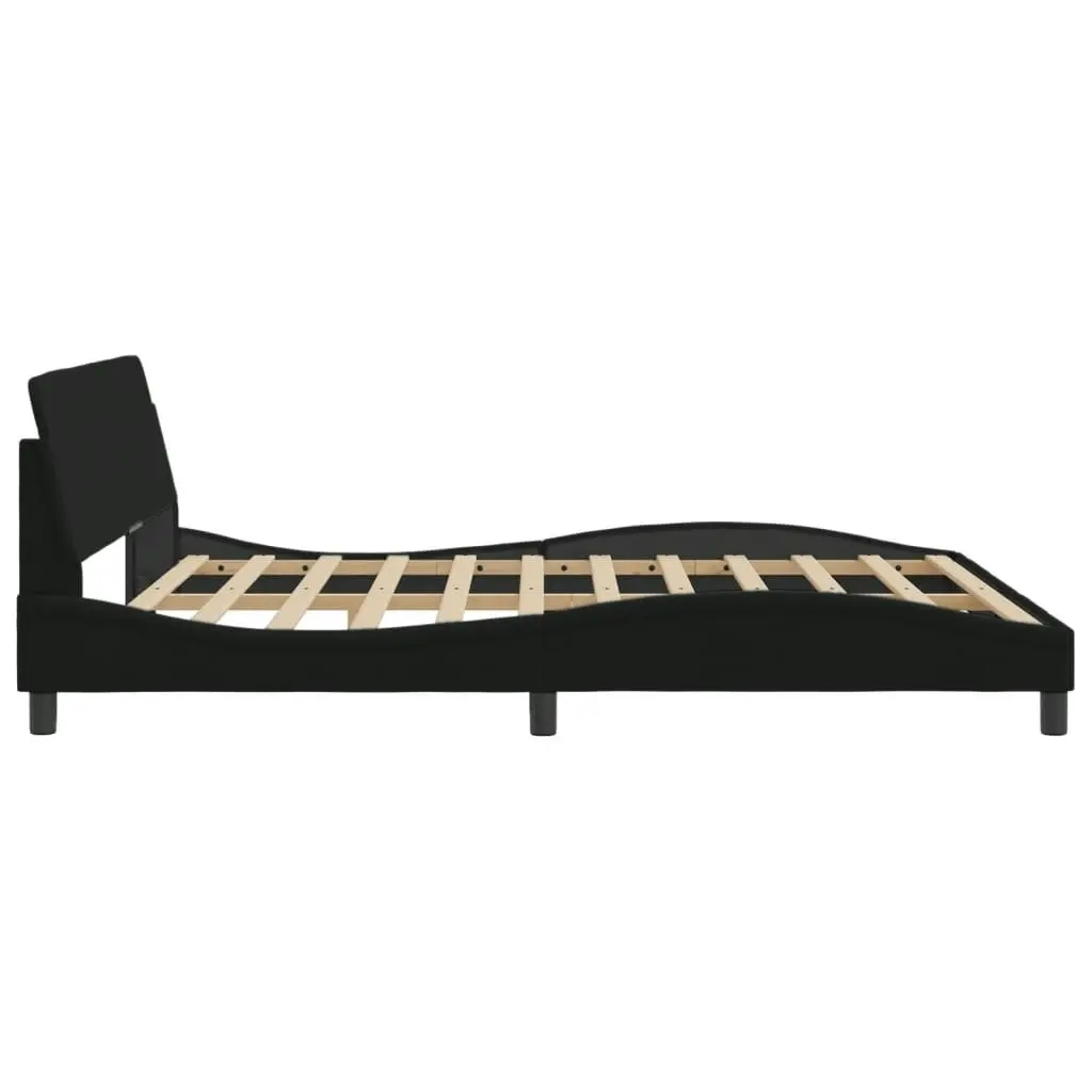 Bed Frame with Headboard Black 183x203 cm King Size Fabric 3207663