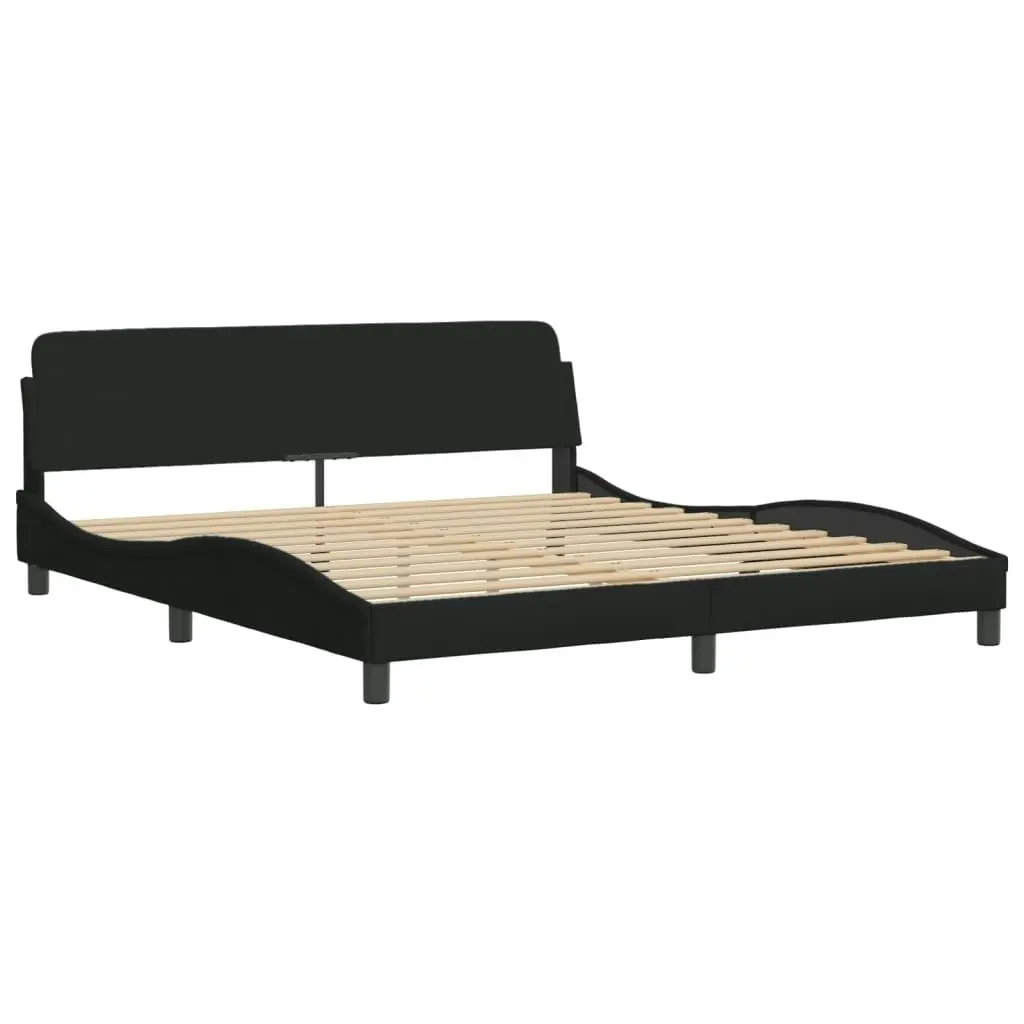 Bed Frame with Headboard Black 183x203 cm King Size Fabric 3207663