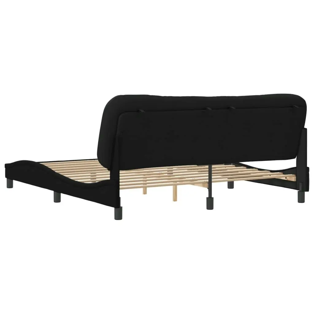 Bed Frame with Headboard Black 183x203 cm King Size Fabric 3207788