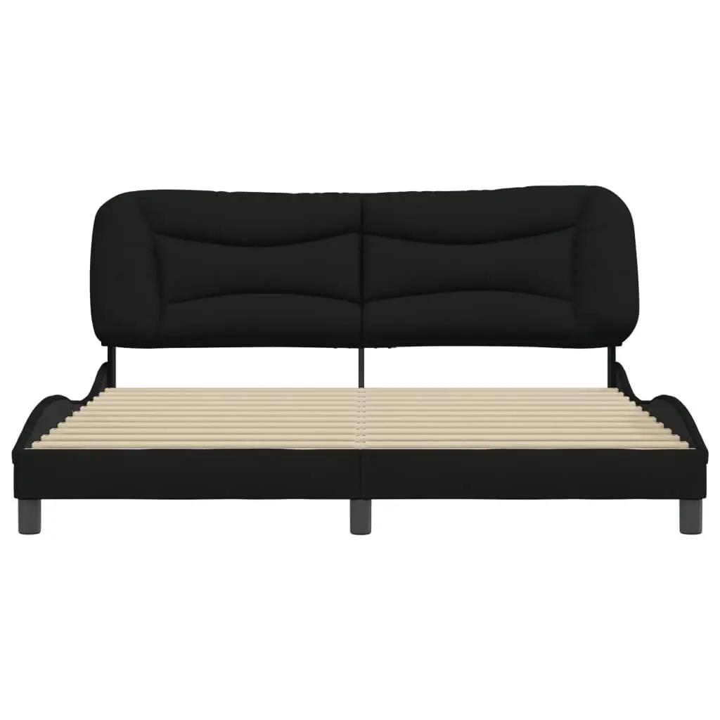 Bed Frame with Headboard Black 183x203 cm King Size Fabric 3207788