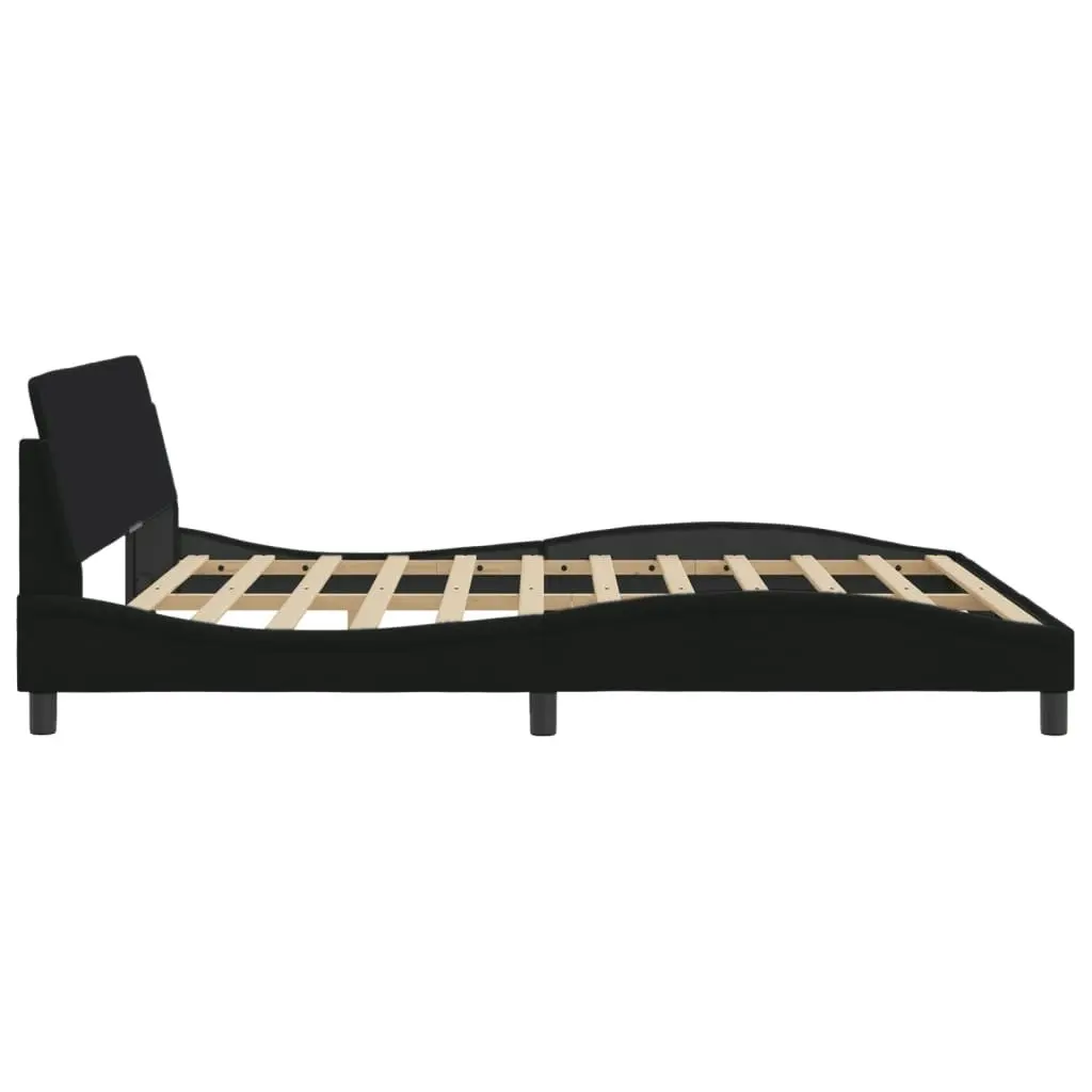 Bed Frame with Headboard Black 183x203 cm King Size Fabric 373227