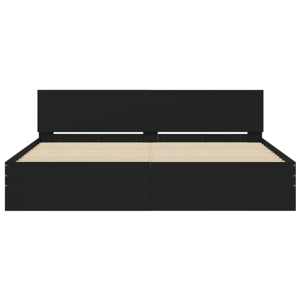 Bed Frame with Headboard Black 183x203 cm King Size 3207463