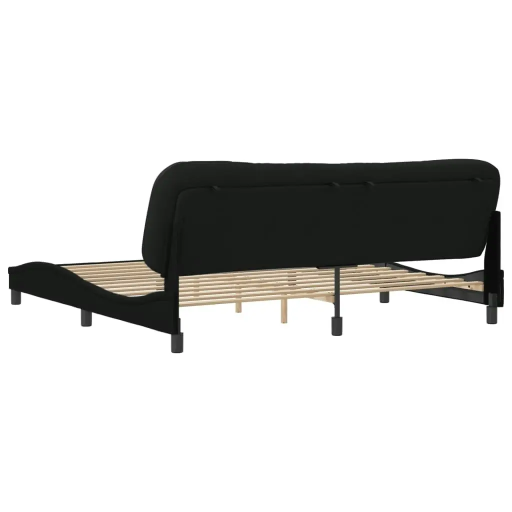 Bed Frame with Headboard Black 183x203 cm King Size Fabric 3208239