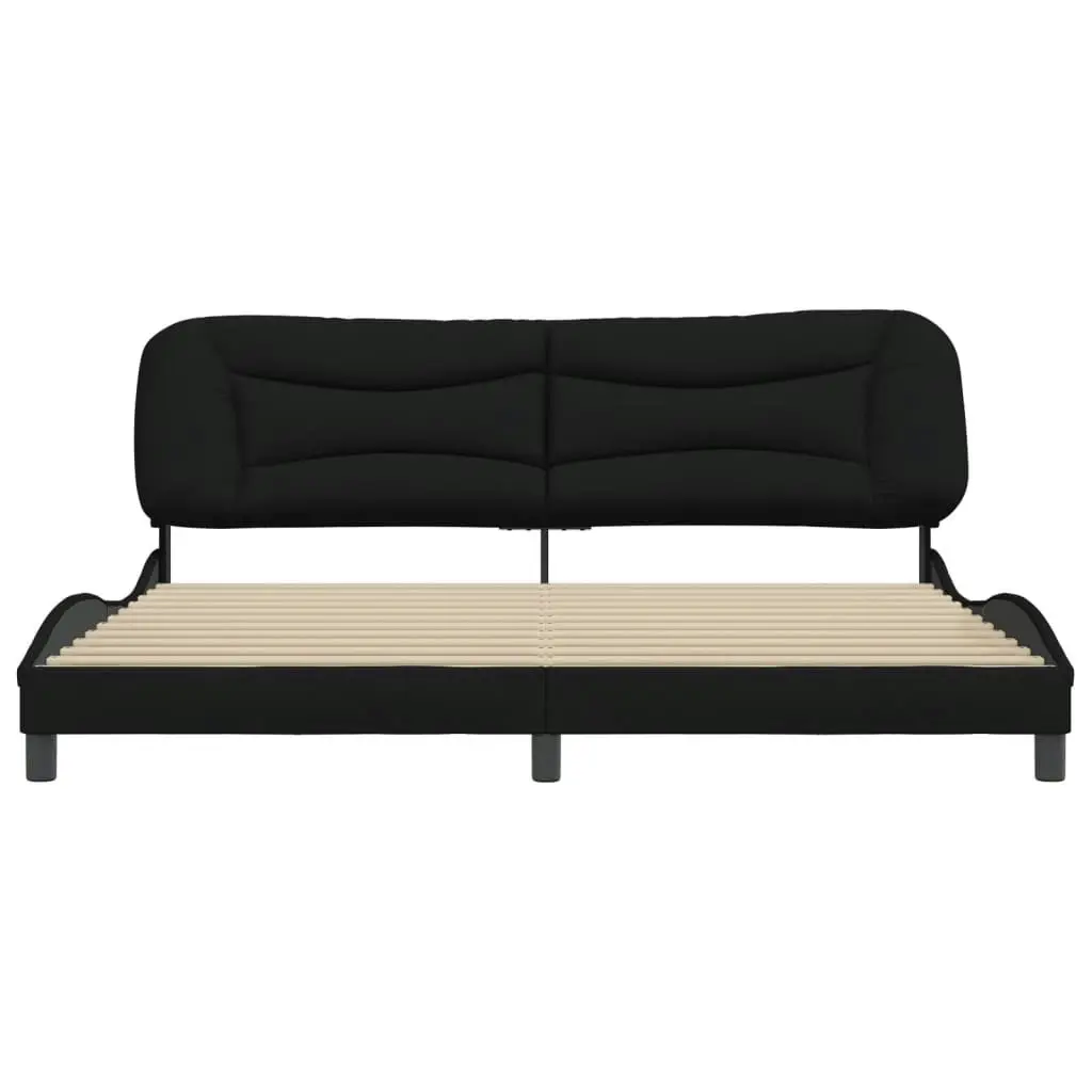 Bed Frame with Headboard Black 183x203 cm King Size Fabric 3208239