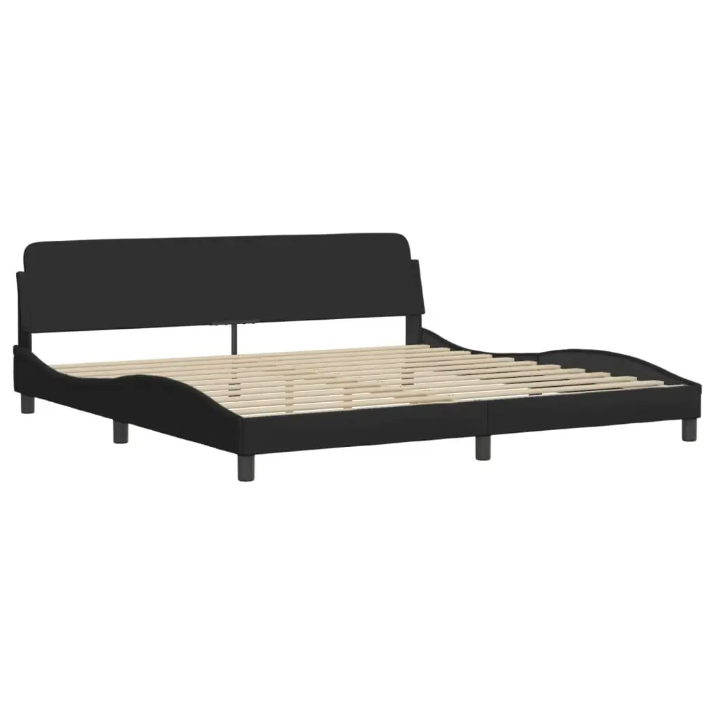 Bed Frame with Headboard Black 183x203 cm King Size Fabric 3208239