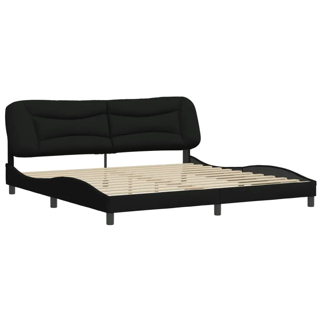 Bed Frame with Headboard Black 183x203 cm King Size Fabric 3208239