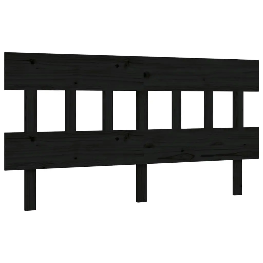 Bed Frame without Mattress Black 150x200 cm Solid Wood Pine 3193345