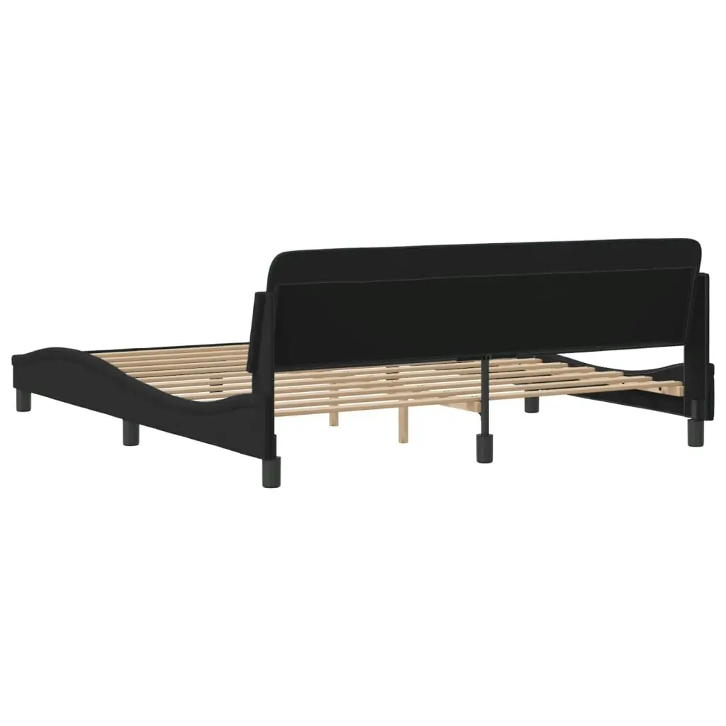 Bed Frame without Mattress Black 183x203 cm King Velvet 3207665