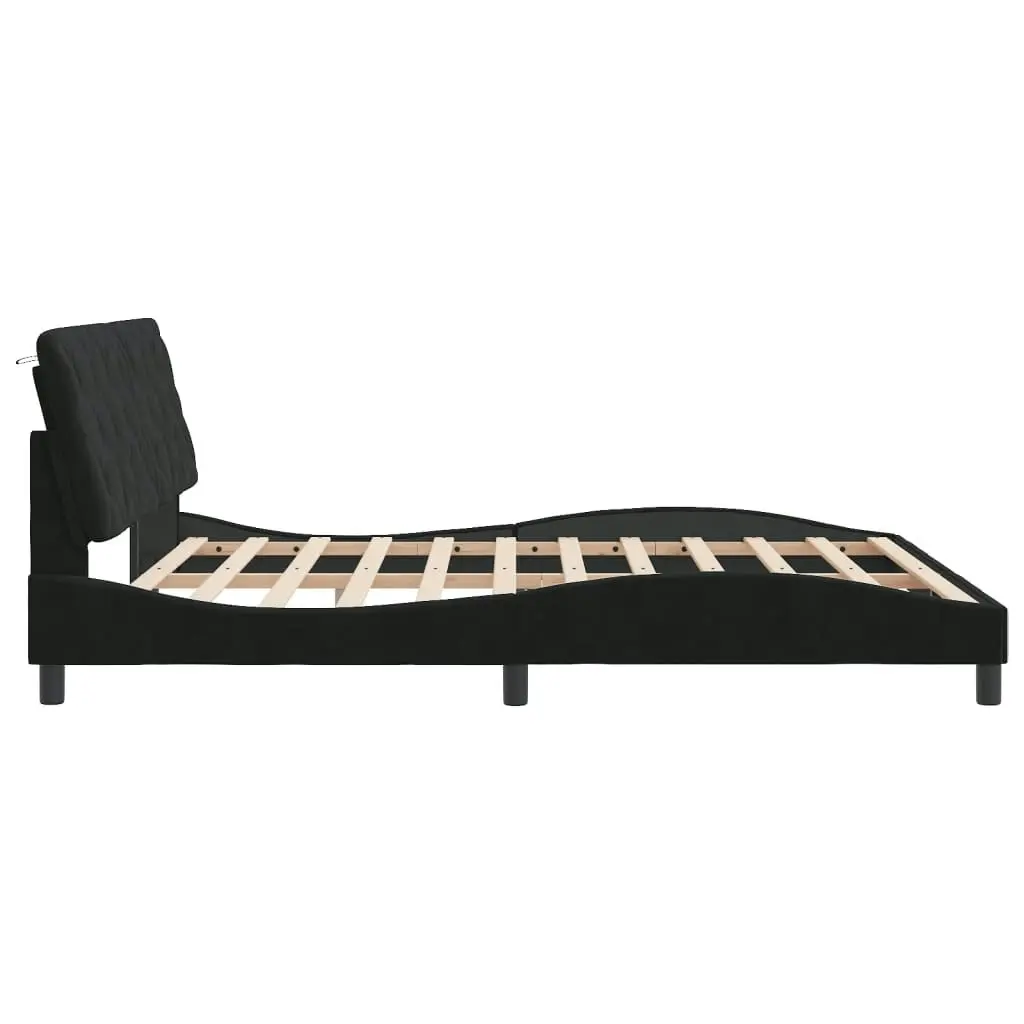 Bed Frame without Mattress Black 183x203 cm King Velvet 3207937