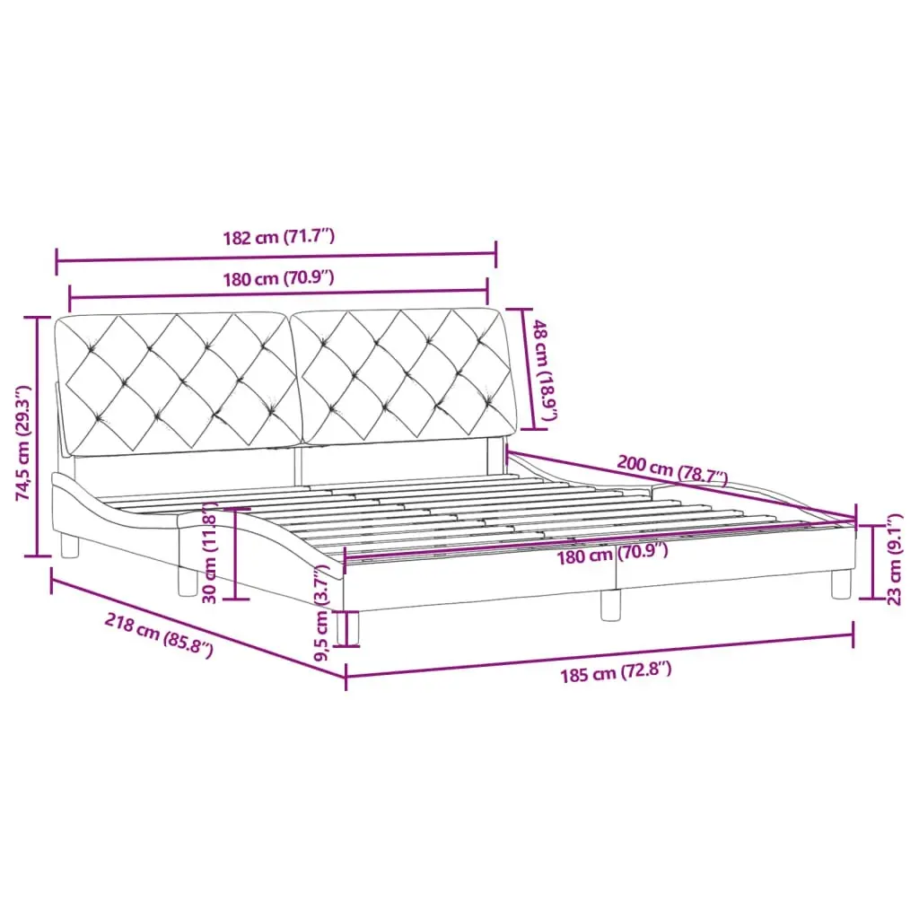 Bed Frame without Mattress Black 183x203 cm King Velvet 3207937