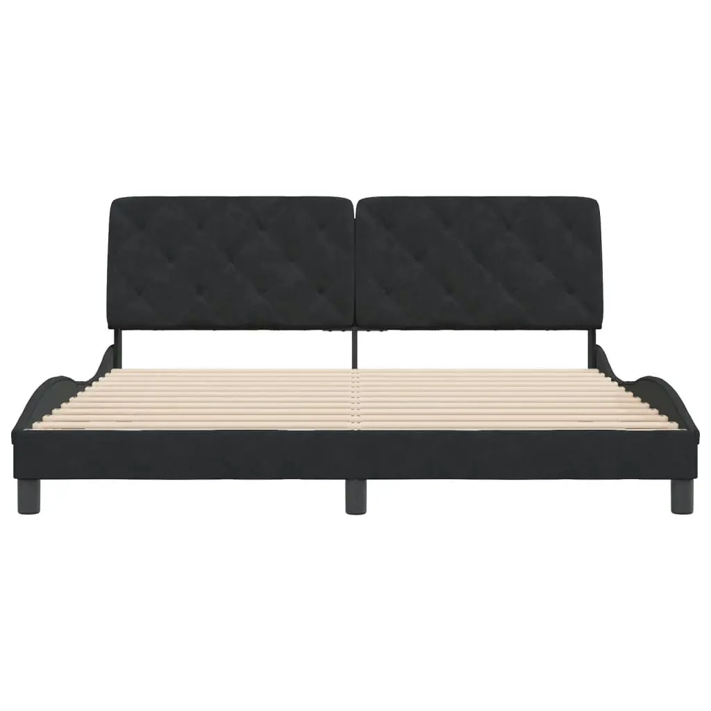 Bed Frame without Mattress Black 183x203 cm King Velvet 3207937