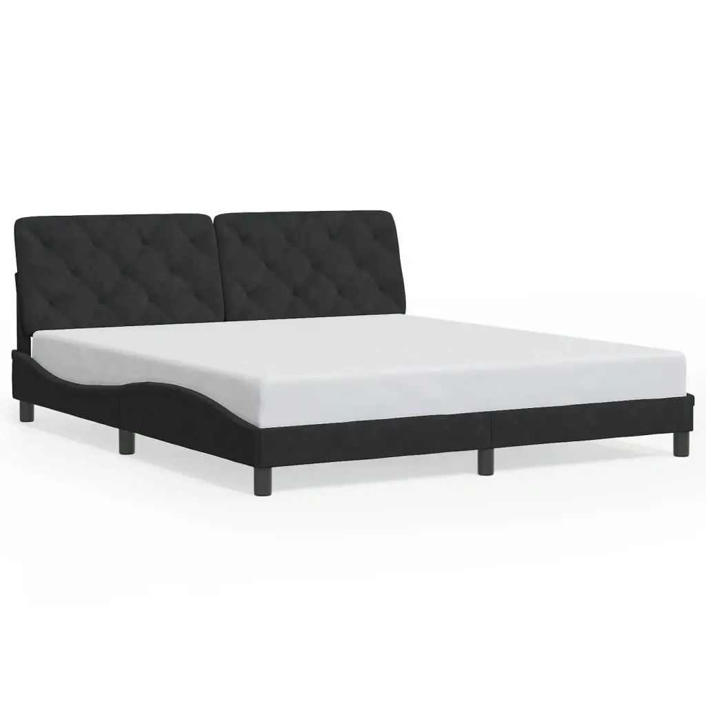 Bed Frame without Mattress Black 183x203 cm King Velvet 3207937