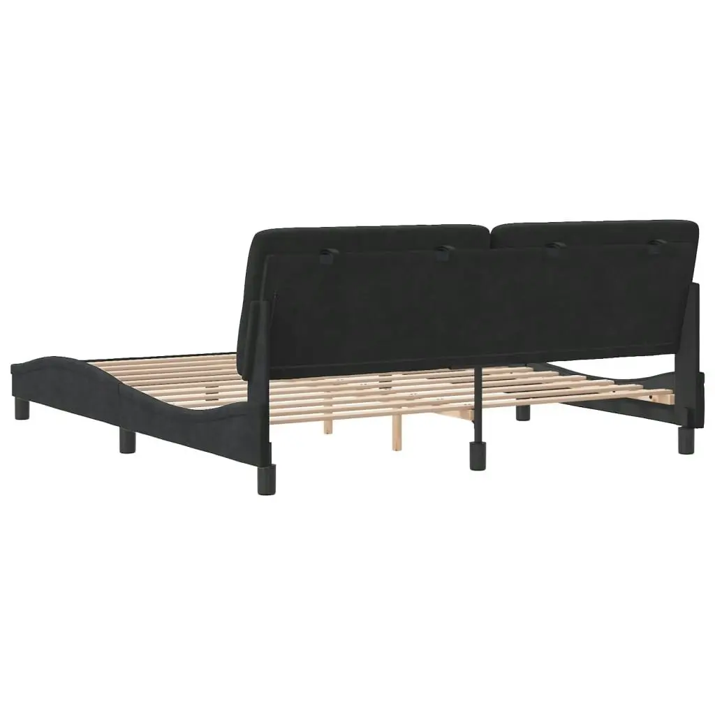 Bed Frame without Mattress Black 183x203 cm King Velvet 3207937