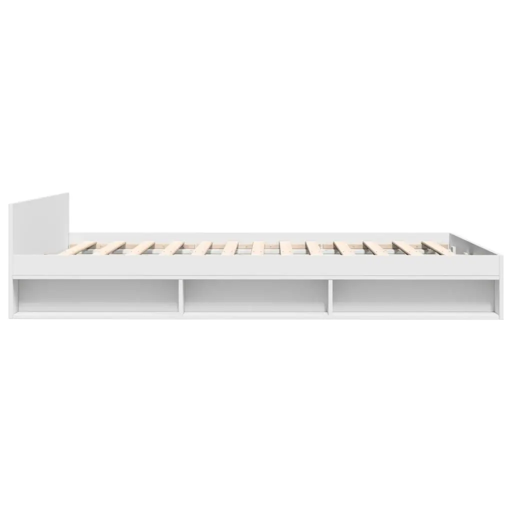 Bed Frame with Drawers White 135x190 cm Engineered Wood 3280769