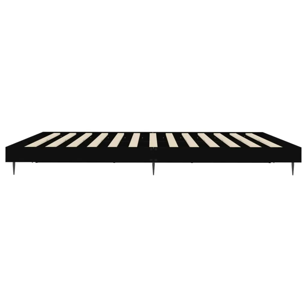 Bed Frame Black 183x203 cm King Size Engineered Wood 832222