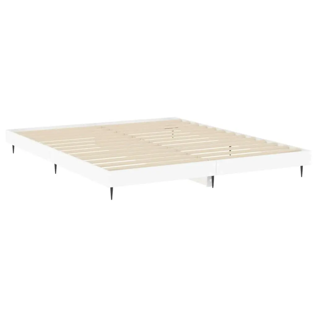 Bed Frame White 153x203 cm Queen Size Engineered Wood 832237