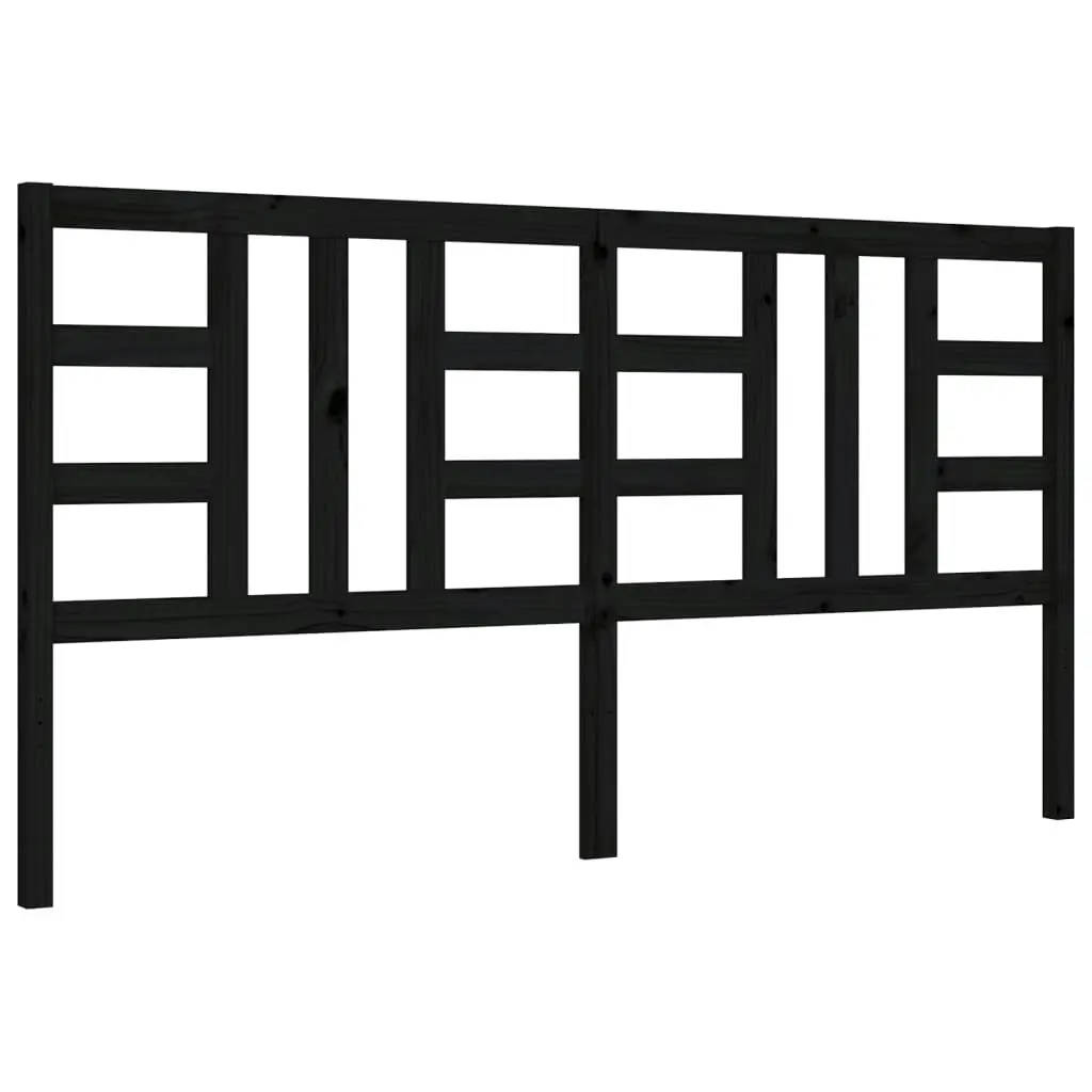 Bed Frame without Mattress Black 183x203 cm King Solid Wood Pine 3191990