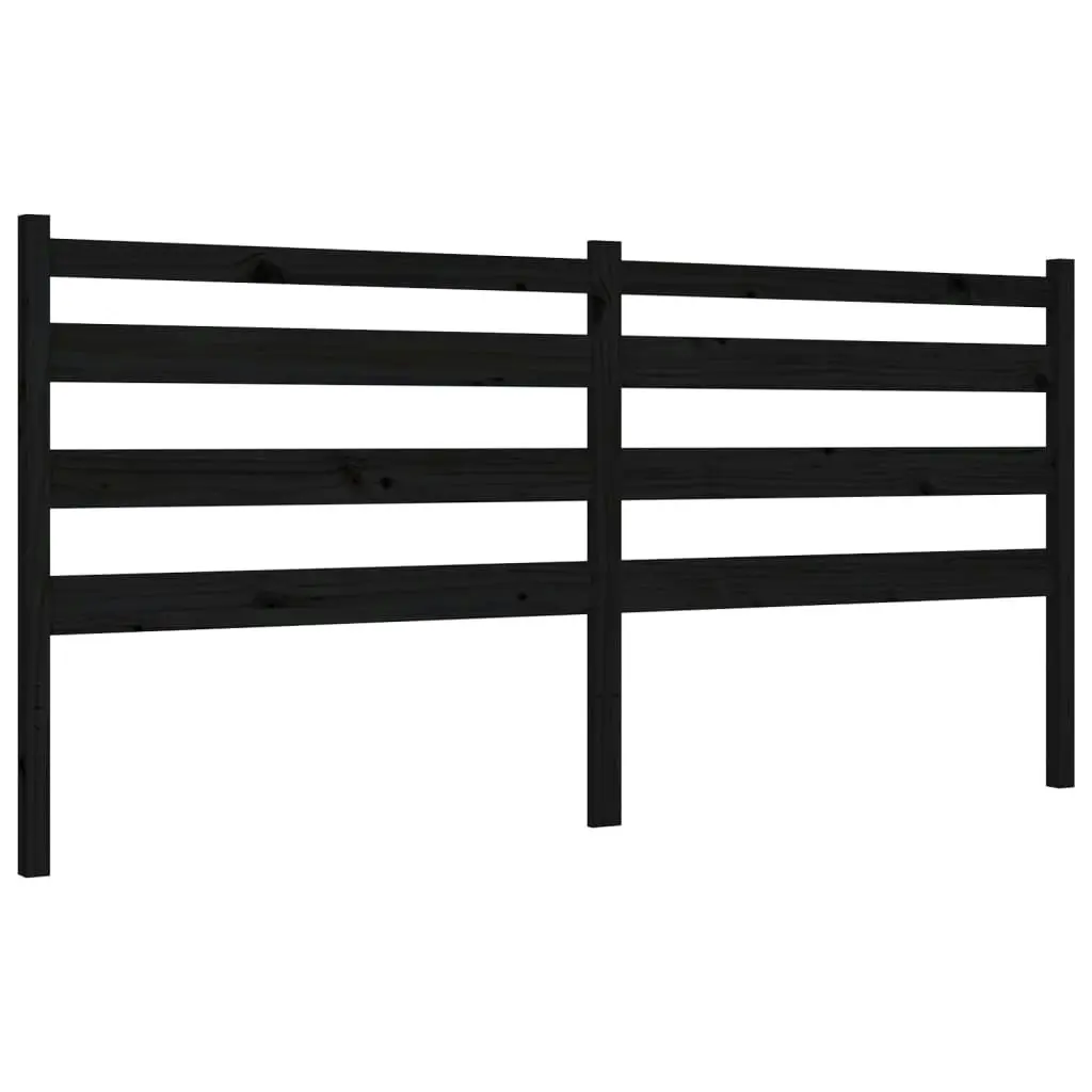 Bed Frame without Mattress Black 183x203 cm King Solid Wood Pine 3192055