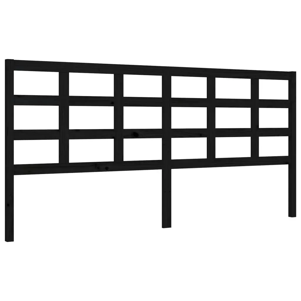 Bed Frame without Mattress Black 183x203 cm King Solid Wood Pine 3192120