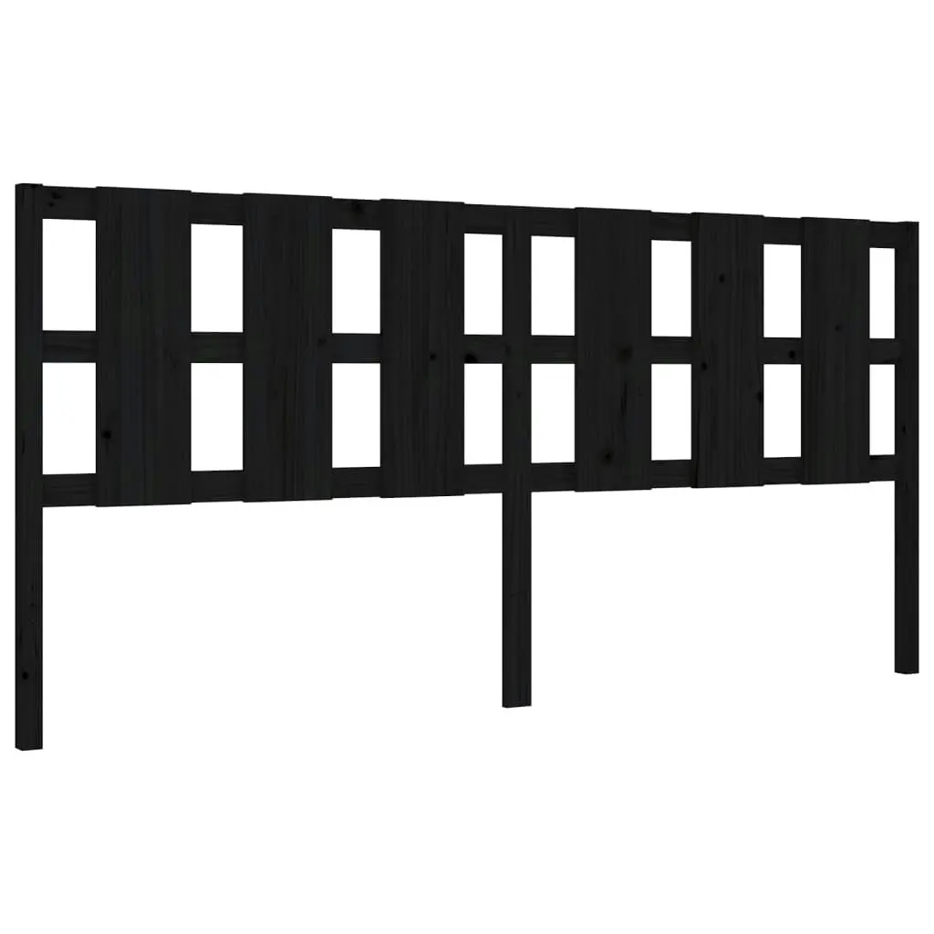 Bed Frame without Mattress Black 183x203 cm King Solid Wood Pine 3192250