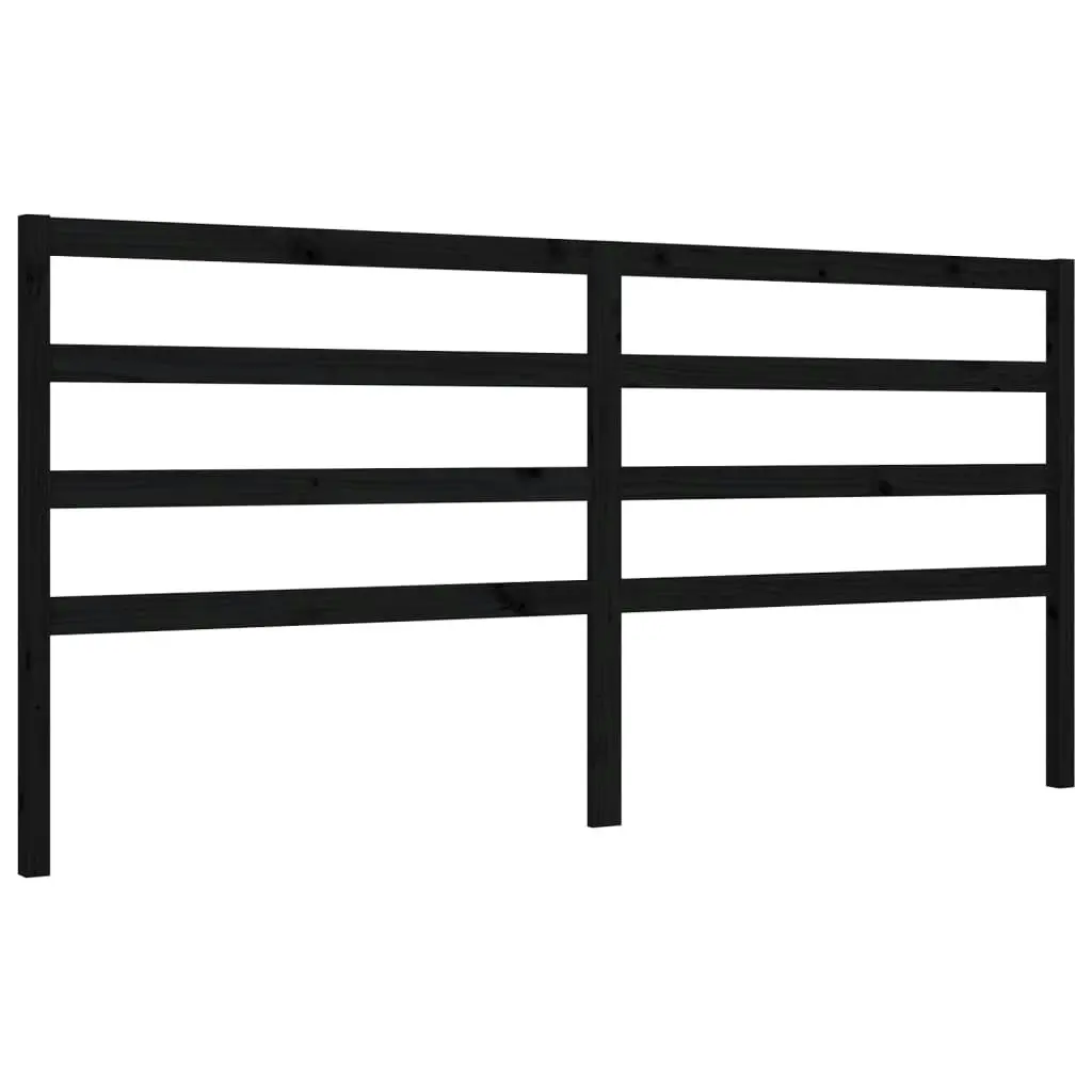 Bed Frame with Headboard Black 183x203 cm King Solid Wood 3191925