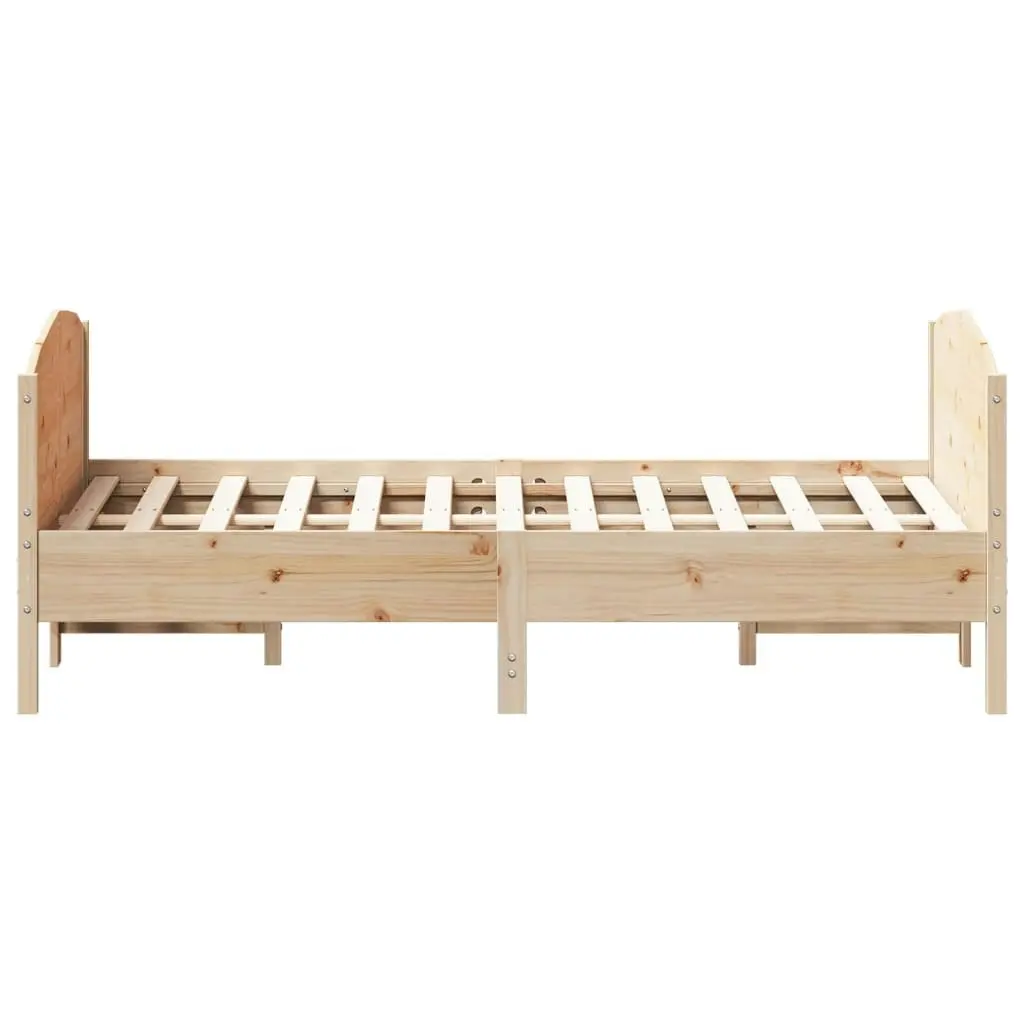 Bed Frame with Headboard 135x190 cm Solid Wood Pine 3216182