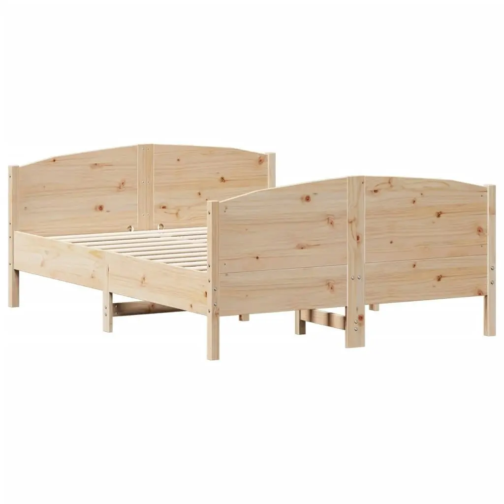 Bed Frame with Headboard 135x190 cm Solid Wood Pine 3216182