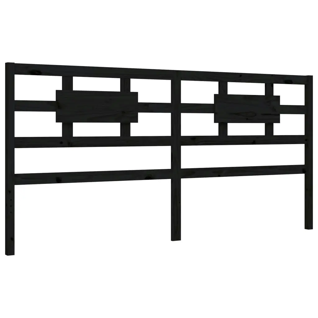 Bed Frame without Mattress Black 183x203 cm King Solid Wood Pine 3192575