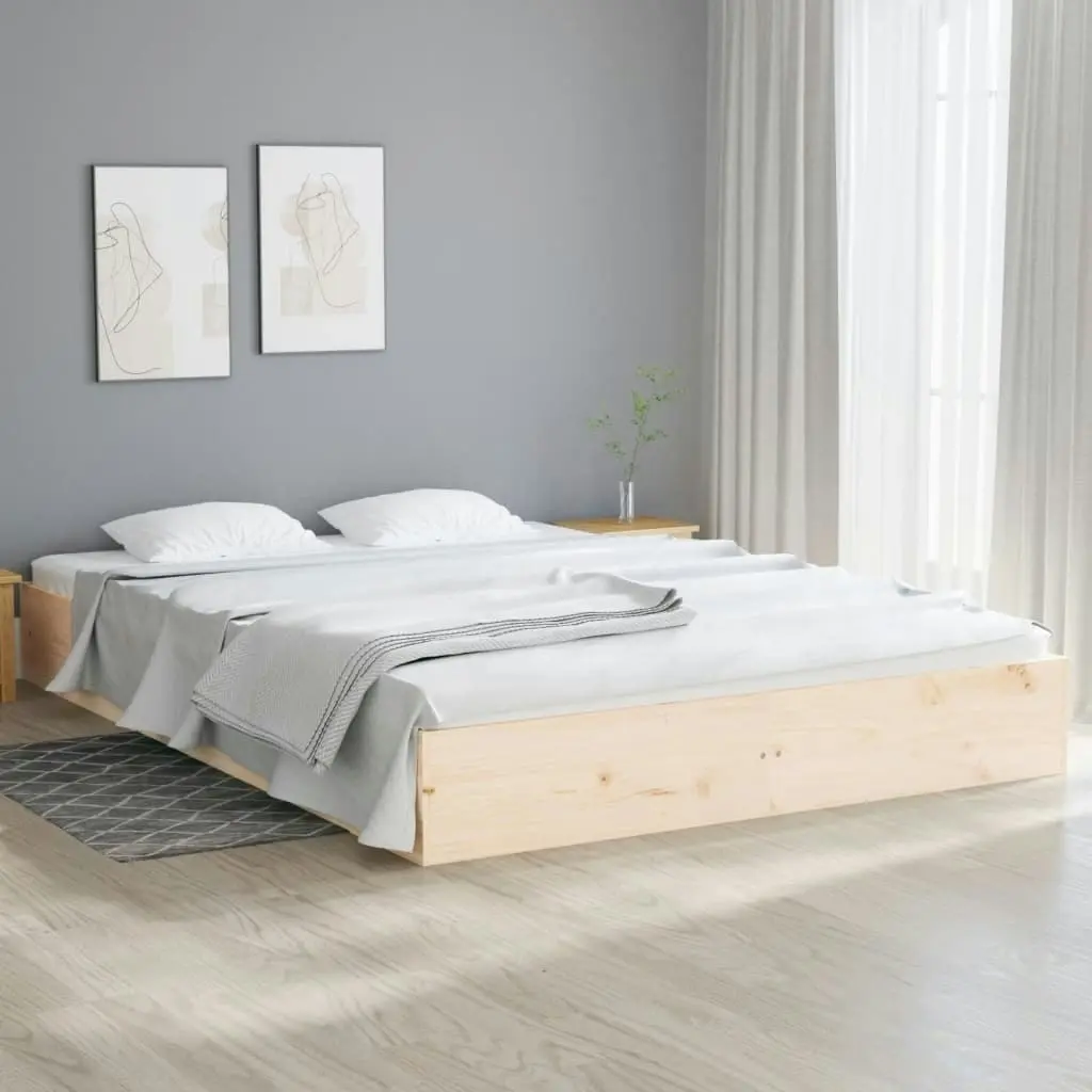 Bed Frame without Mattress Solid Wood 183x203 cm King 820027