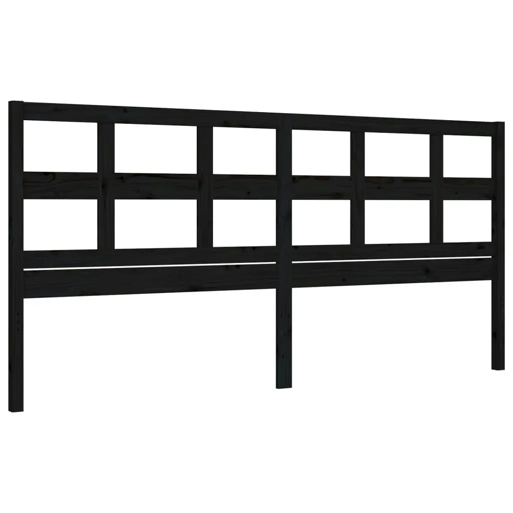 Bed Frame without Mattress Black 183x203 cm King Solid Wood Pine 3193030