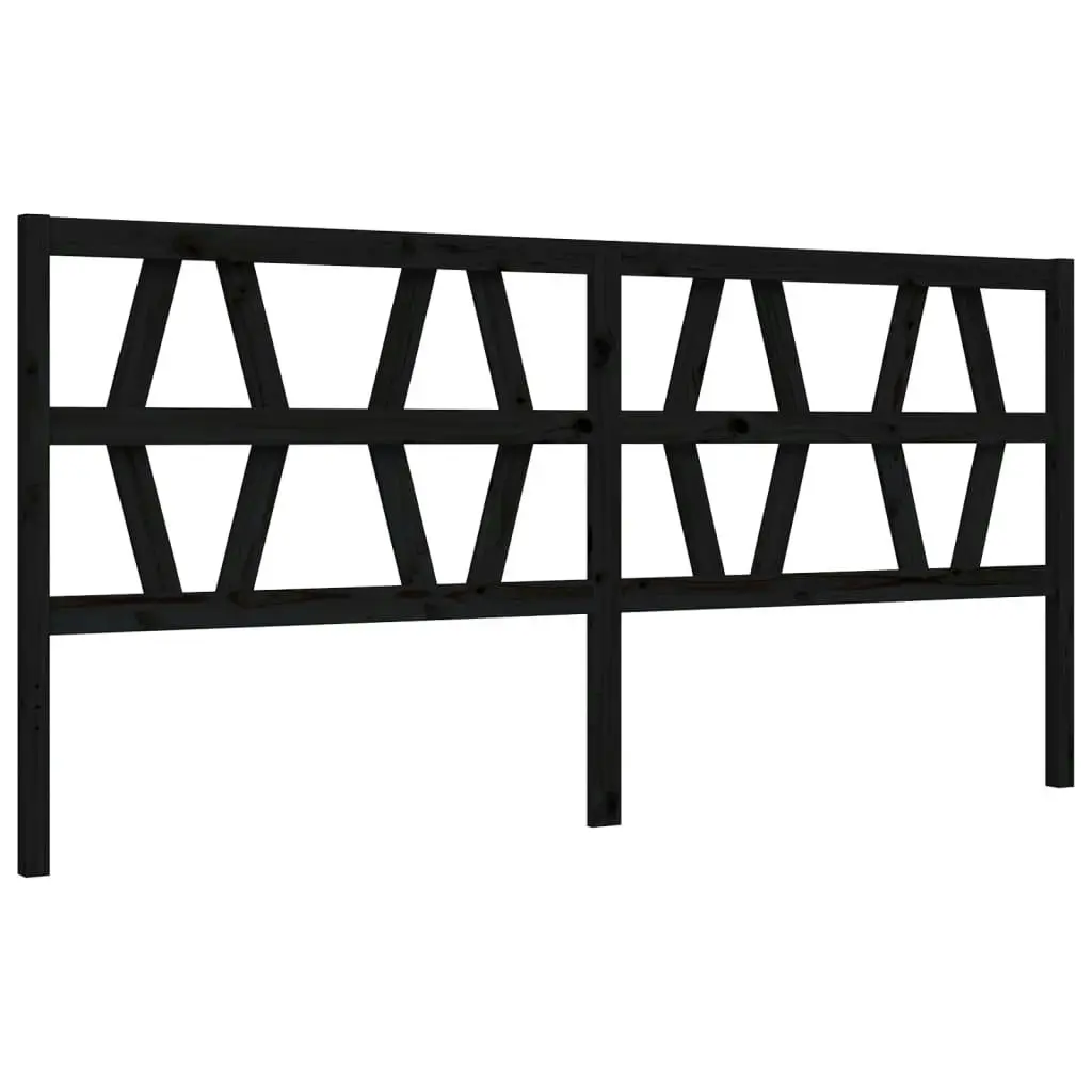 Bed Frame without Mattress Black 183x203 cm King Solid Wood Pine 3192510