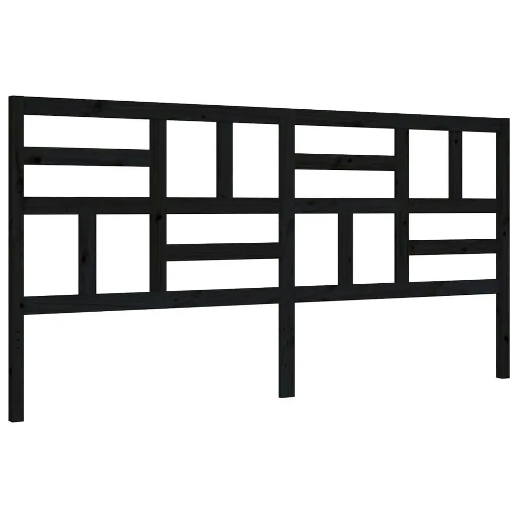 Bed Frame without Mattress Black 183x203 cm King Solid Wood Pine 3193095