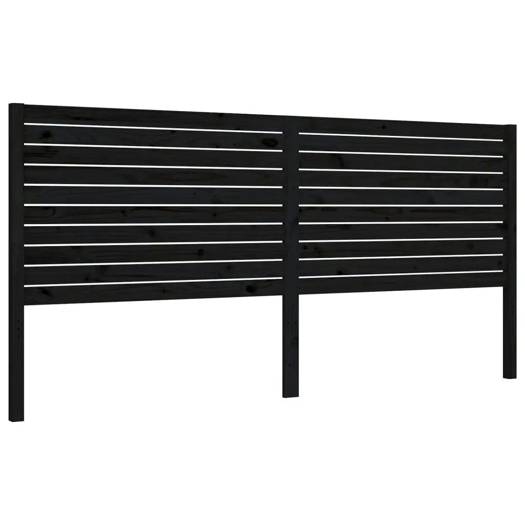 Bed Frame with Headboard Black 183x203 cm King Solid Wood 3193225