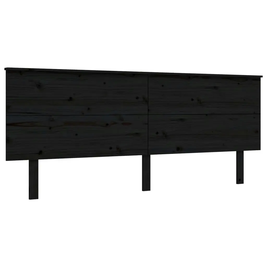 Bed Frame without Mattress Black 183x203 cm King Solid Wood Pine 3193420