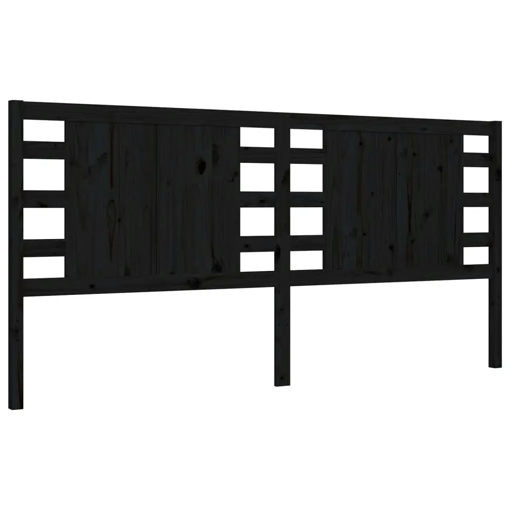 Bed Frame without Mattress Black 183x203 cm King Solid Wood Pine 3192835