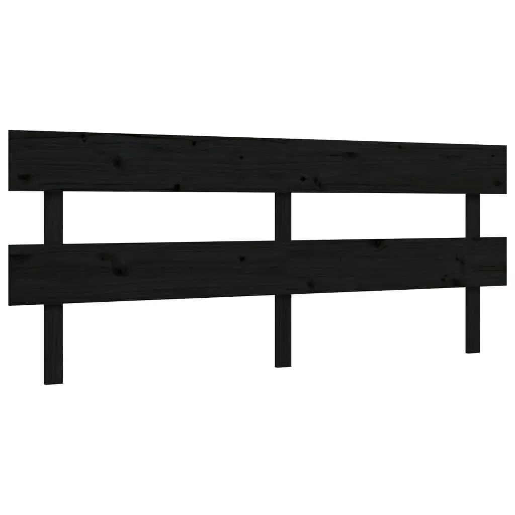 Bed Frame without Mattress Black 183x203 cm King Solid Wood Pine 3193290