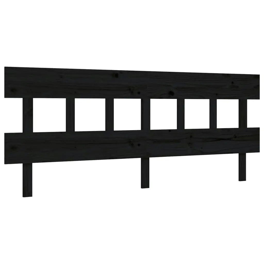 Bed Frame without Mattress Black 183x203 cm King Solid Wood Pine 3193355