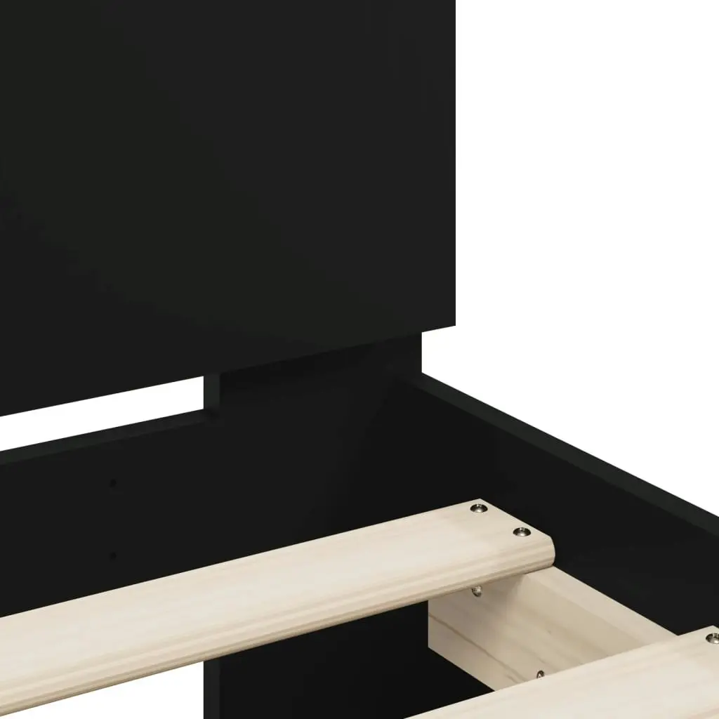 Bed Frame with Headboard Black 90x190 cm Engineered wood 838562