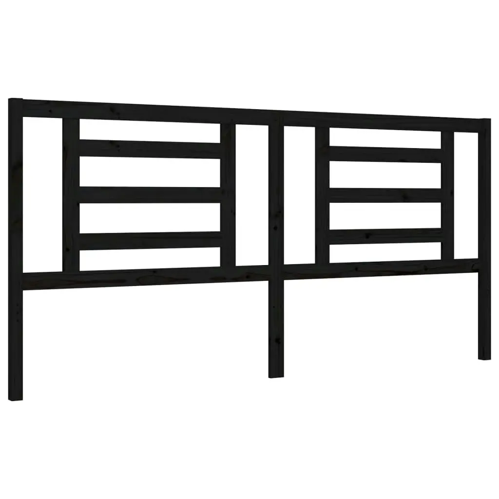 Bed Frame without Mattress Black 183x203 cm King Solid Wood Pine 3192900