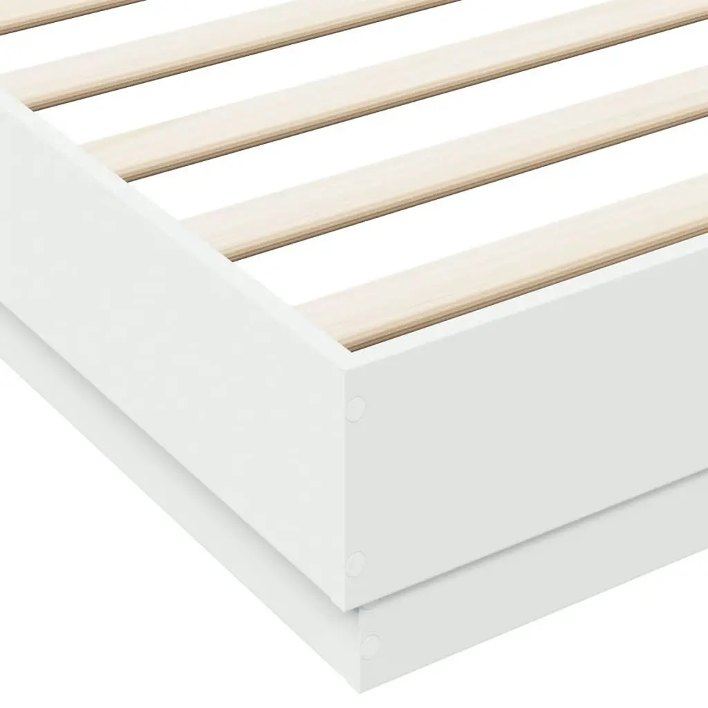 Bed Frame White 183x203 cm King Size Engineered Wood 3209835