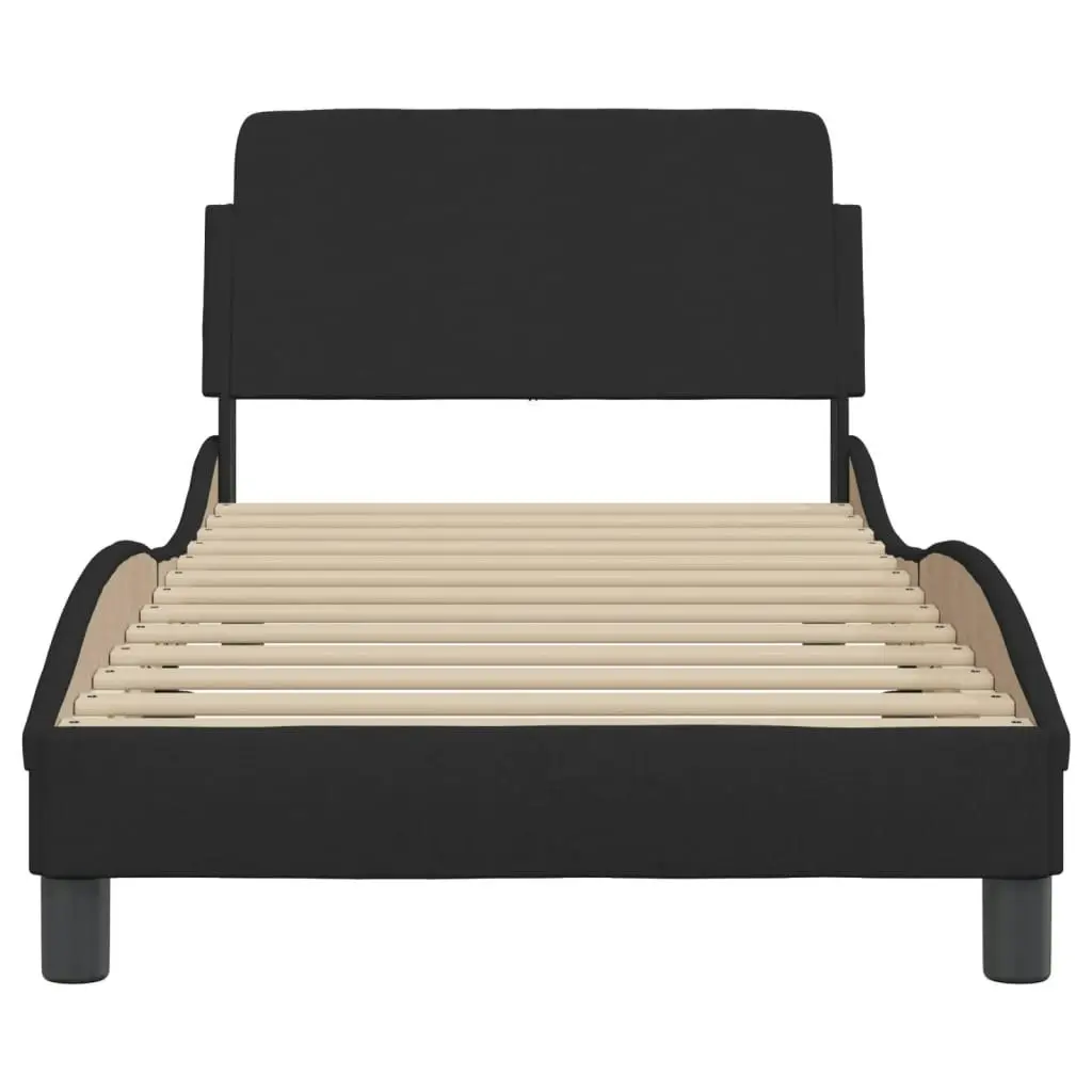 Bed Frame with Headboard Black 90x190 cm Fabric 3207657