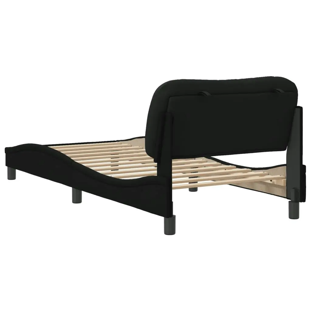 Bed Frame with Headboard Black 90x190 cm Fabric 3207739