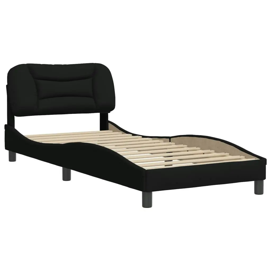 Bed Frame with Headboard Black 90x190 cm Fabric 3207739