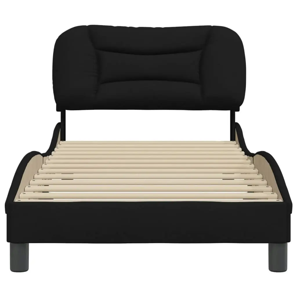 Bed Frame with Headboard Black 90x190 cm Fabric 3207739