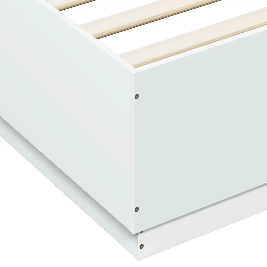 Bed Frame White 183x203 cm King Size Engineered Wood 3209681